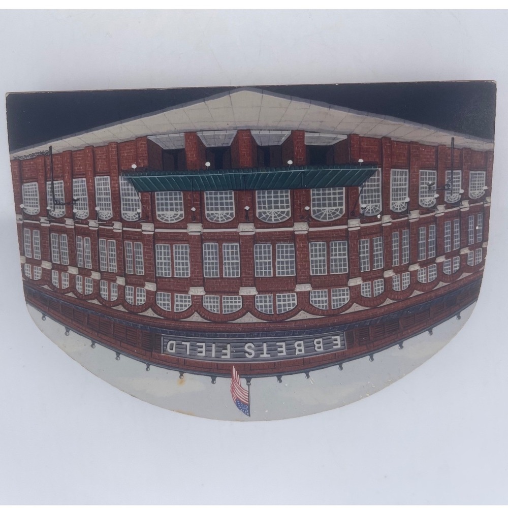 Vintage 1994 Ron Edelheiser Ebbets Field Brooklyn Dodgers Wooden Shelf Sitter